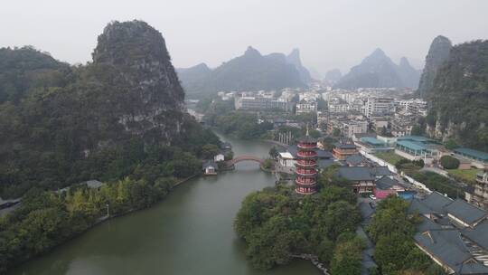 航拍广西桂林城市宣传片旅游城市视频素材模板下载