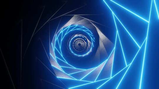 蓝色光线螺旋隧道背景