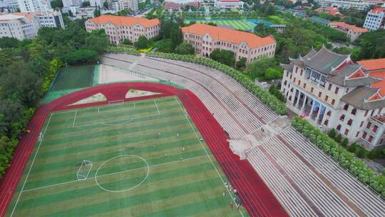 厦门航拍厦门大学建筑风光