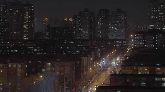 城市夜景 小区夜景 万家灯火