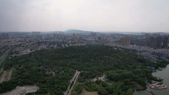 航拍安徽蚌埠张公山景区