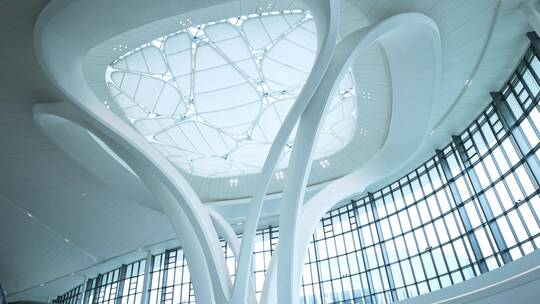 机场现代风格建筑抽象结构穹顶