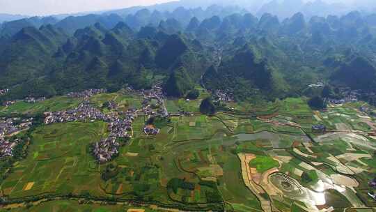 贵州黔西南兴义万峰林景区田园风光风景航拍