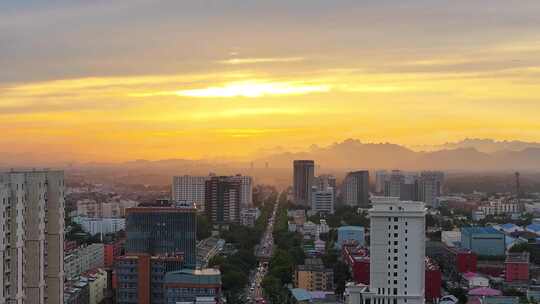 涿州 夕阳 油画效果 最美日落 航拍