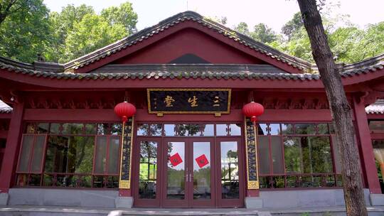 杭州西湖三天竺法镜寺三生石4K实拍视频