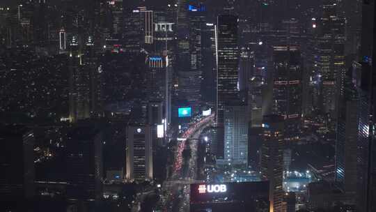 印尼雅加达市中心CDB摩天大楼繁华夜景