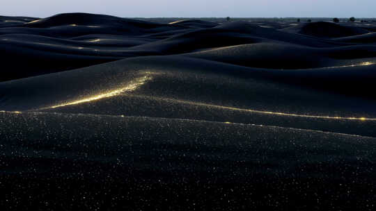 黑色沙丘的纹理光影