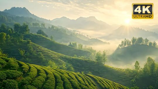 茶园茶山俯拍航拍风景1