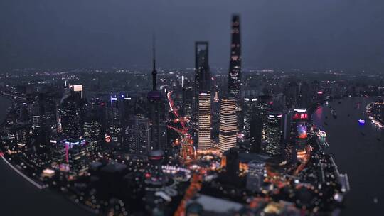 上海移轴夜景视频素材模板下载