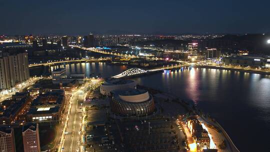 东方影都星光岛夜景视频素材模板下载