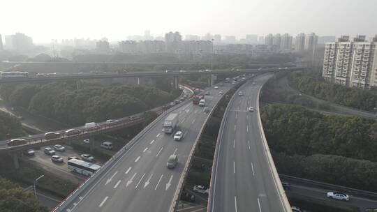 上海莘庄立交高架桥4K航拍原素材8