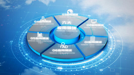 蓝天白云科技商务信息分类AE模板
