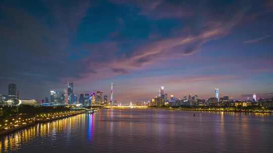 广州城市夜景固定延时