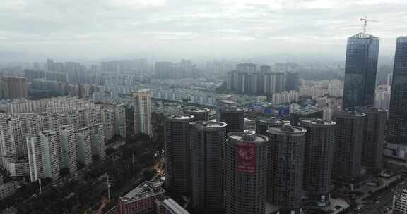 5K昆明北京路霖雨桥航拍，昆明北市区永和府