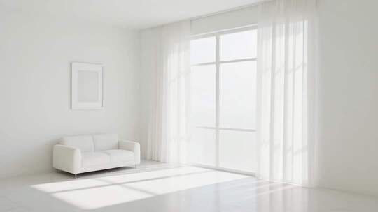 简约白色室内客厅场景