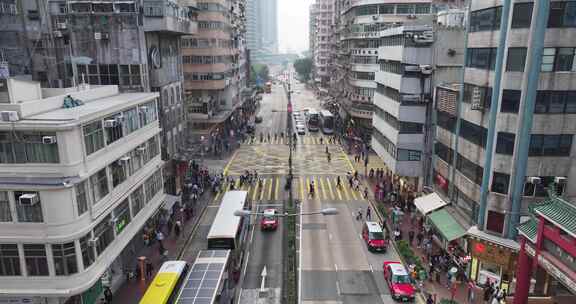 香港油尖旺区油麻地佐墩道航拍