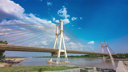 济南黄河大桥8K延时视频视频素材模板下载