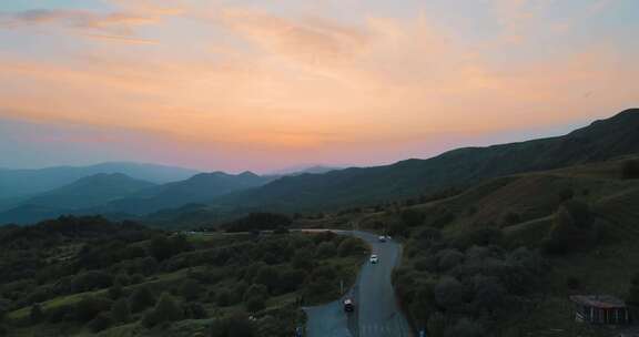 自然 山路航拍 航拍山路