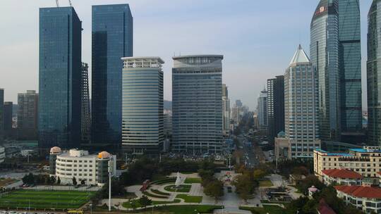 4K 航拍青岛前海一线城市建筑景观
