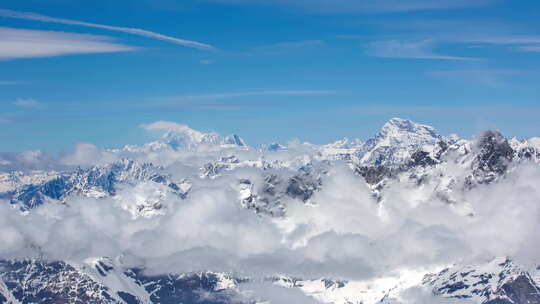 雪山峰顶全景视频素材模板下载