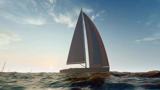 帆船扬帆远航未来商业成功发展航海梦想海面视频素材模板下载