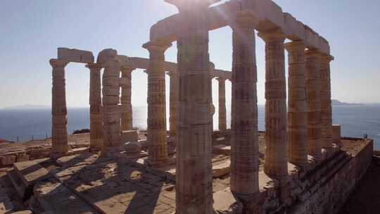 壮观希腊建筑波塞冬神庙
