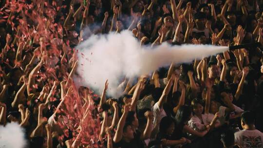 兴奋的观众电音节音乐节
