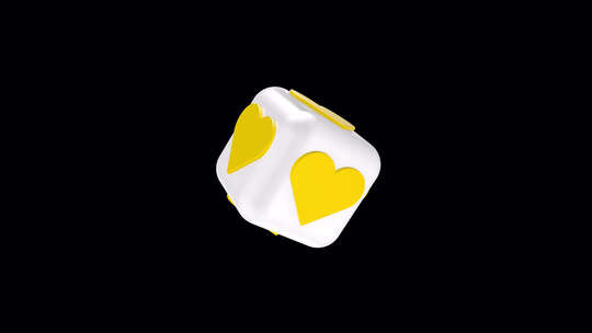 3D盒子黄色上的心形图标视频素材模板下载