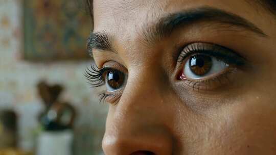 女性眼睛微距特写素材