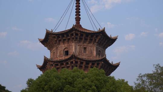 泉州航拍西街东西塔市区开元寺风景名胜古迹