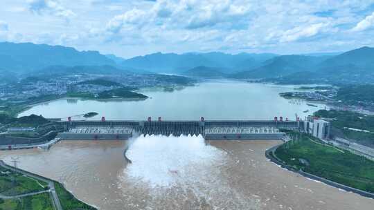 三峡大坝泄水利工程水泄洪水利工程大国重器