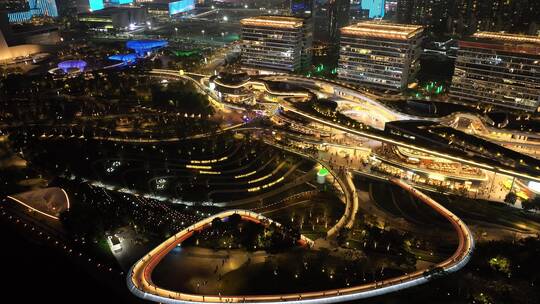 深圳欢乐港湾摩天轮夜景视频素材模板下载