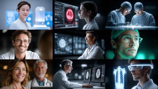 智慧医疗医护精英科技前沿高清在线视频素材下载