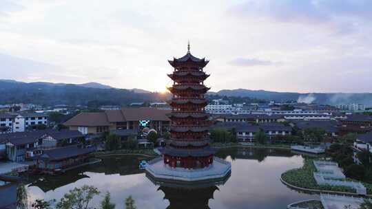 云南第一村凤凰楼航拍合集-晴天-夜景