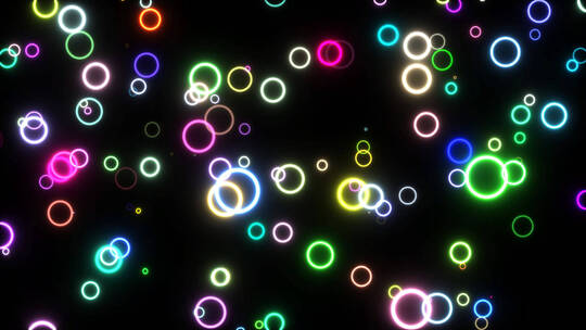 彩色霓虹圆圈粒子背景视频视频素材模板下载