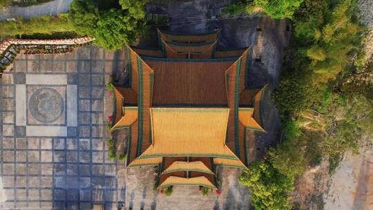 厦门航拍同安梅山寺建筑风光