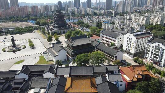 航拍湖北武汉归元禅寺4A景区