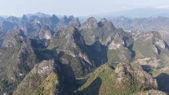 广西桂林阳朔兴坪山水风光航拍