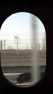 透过火车车窗看窗外的风景竖屏合集