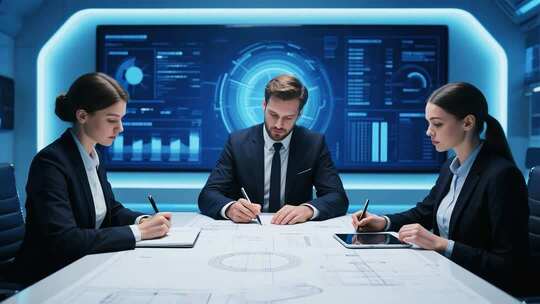 商务人士团队会议场景