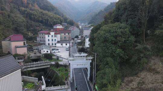 绍兴雪窦岭古道山脉全景4K航拍