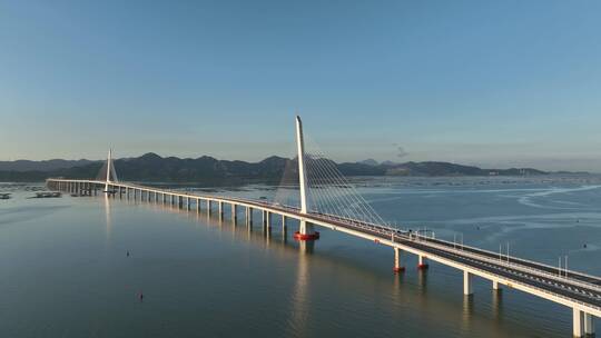 深圳湾大桥航拍早晨