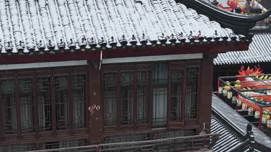 南京秦淮河夫子庙雪景