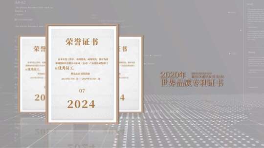 极简专利荣誉证书展示