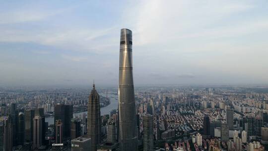 上海中心大厦航拍风光视频素材模板下载