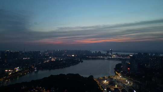 江西九江城市夜景航拍