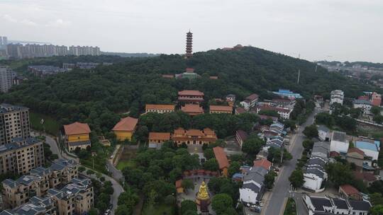 旅游景区湖南岳阳圣安古寺4A景区航拍