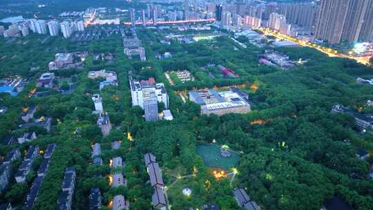 湖北武汉华中科技大学航拍校园风景风光美景视频素材模板下载