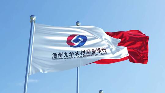 池州九华农村商业银行旗帜视频素材模板下载