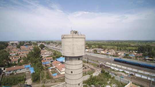 日军修建水塔历史古建筑航拍